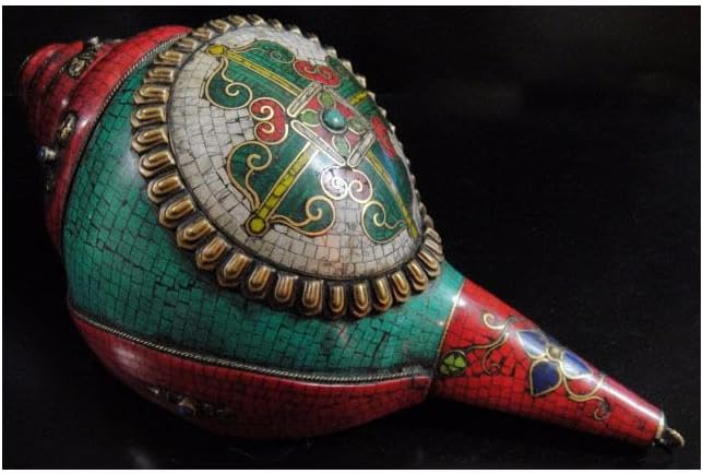 チベット密教法具 法螺貝シャンカ羯磨カツマB2 トゥンカル (チベットの